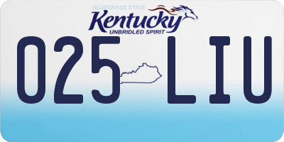 KY license plate 025LIU
