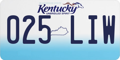 KY license plate 025LIW