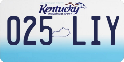 KY license plate 025LIY
