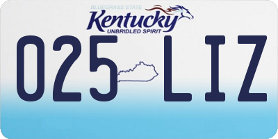KY license plate 025LIZ
