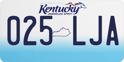 KY license plate 025LJA
