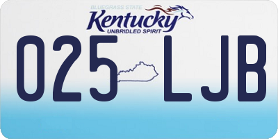 KY license plate 025LJB