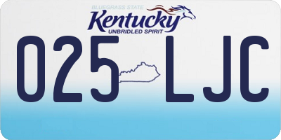 KY license plate 025LJC