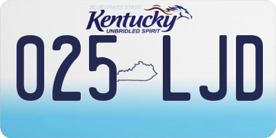 KY license plate 025LJD