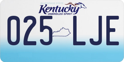 KY license plate 025LJE