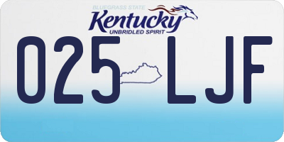 KY license plate 025LJF