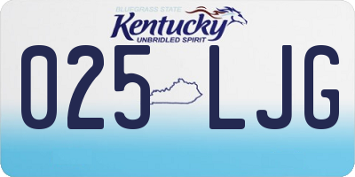 KY license plate 025LJG