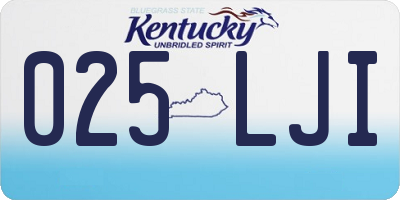KY license plate 025LJI