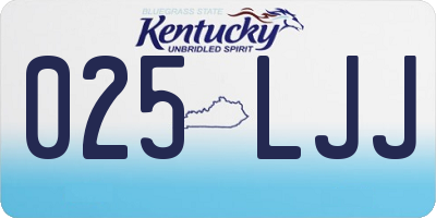 KY license plate 025LJJ