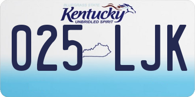 KY license plate 025LJK