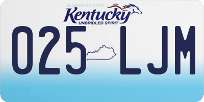 KY license plate 025LJM