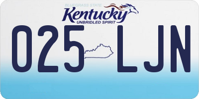 KY license plate 025LJN