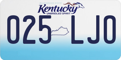 KY license plate 025LJO