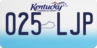 KY license plate 025LJP