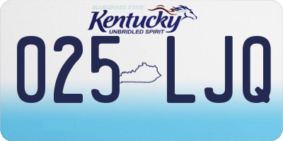 KY license plate 025LJQ