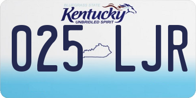 KY license plate 025LJR