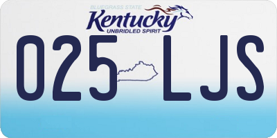 KY license plate 025LJS