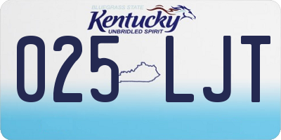 KY license plate 025LJT