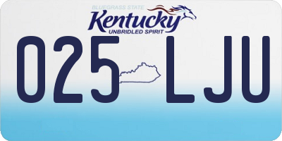 KY license plate 025LJU