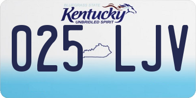 KY license plate 025LJV