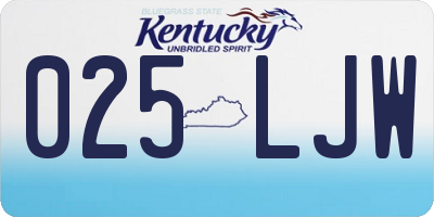 KY license plate 025LJW