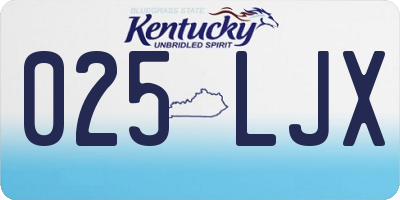 KY license plate 025LJX