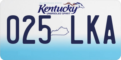 KY license plate 025LKA