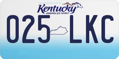 KY license plate 025LKC