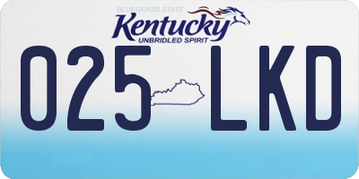 KY license plate 025LKD
