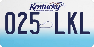 KY license plate 025LKL