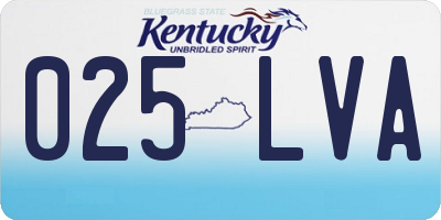 KY license plate 025LVA