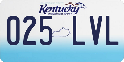 KY license plate 025LVL