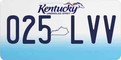 KY license plate 025LVV