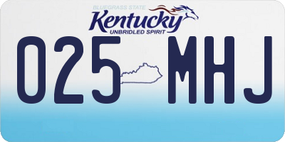 KY license plate 025MHJ