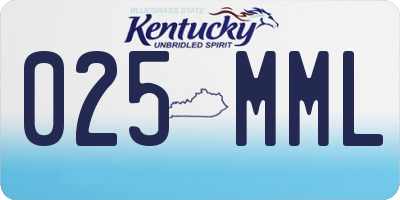 KY license plate 025MML