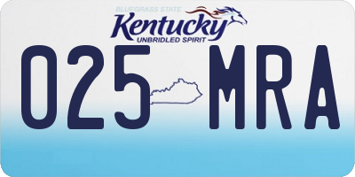 KY license plate 025MRA