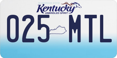 KY license plate 025MTL