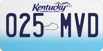 KY license plate 025MVD