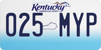 KY license plate 025MYP
