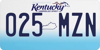 KY license plate 025MZN
