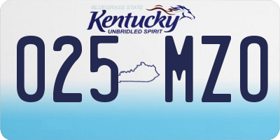 KY license plate 025MZO