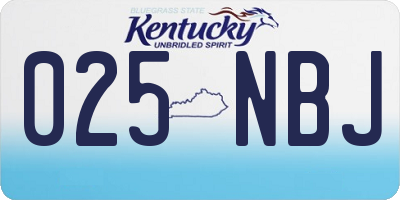 KY license plate 025NBJ