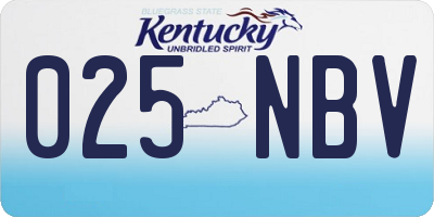 KY license plate 025NBV