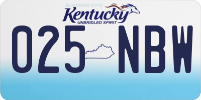 KY license plate 025NBW