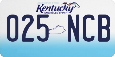 KY license plate 025NCB