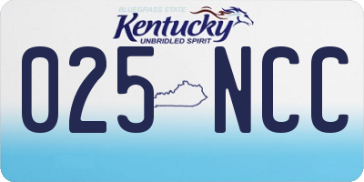 KY license plate 025NCC