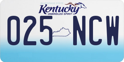 KY license plate 025NCW