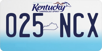 KY license plate 025NCX