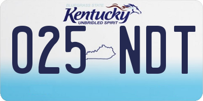 KY license plate 025NDT