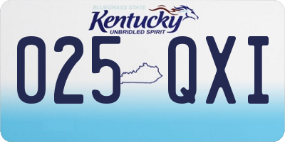 KY license plate 025QXI